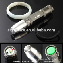 Vente en gros LED en acier inoxydable rechargeable mini jade testing lampe de poche